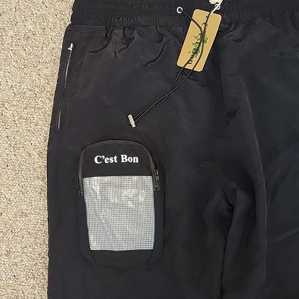 C'est Bon Men's Black Tactical Track Pants XL New Streetwear Contemporary - Picture 2 of 6